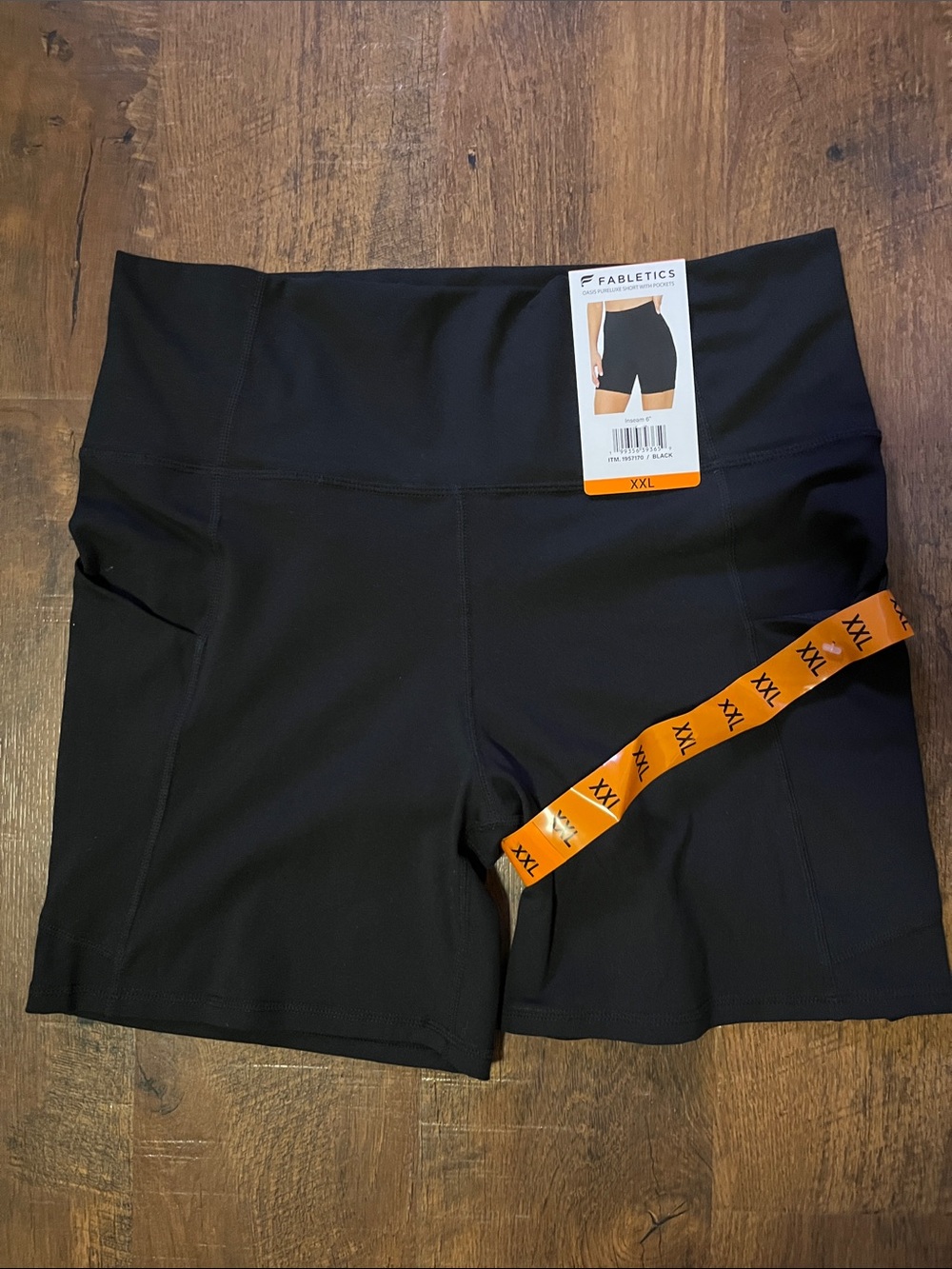 Fabletics Black High-Rise Bike Shorts with Side Pockets